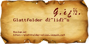 Glattfelder Éliás névjegykártya